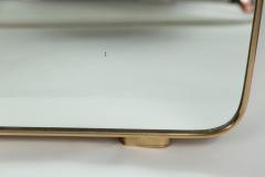 Large Italian Modernist Tapered Brass Mirror 1950ca - 3196525