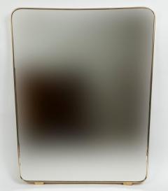 Large Italian Modernist Tapered Brass Mirror 1950ca - 3196530