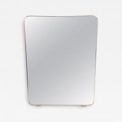 Large Italian Modernist Tapered Brass Mirror 1950ca - 3202507