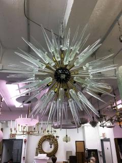 Large Italian Murano Venetian Clear Glass Sputnik Spike Chandelier - 1609970