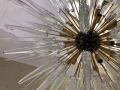 Large Italian Murano Venetian Clear Glass Sputnik Spike Chandelier - 1609971