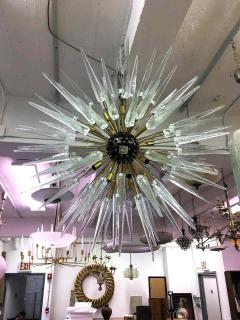 Large Italian Murano Venetian Clear Glass Sputnik Spike Chandelier - 1609975