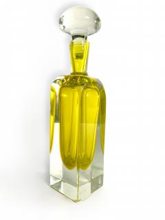 Large Italian Murano Yellow Glass Decanter - 4195617
