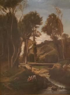 Large Italian Neoclassical Landscape in Antique Frame 19th century or earlier - 4132423