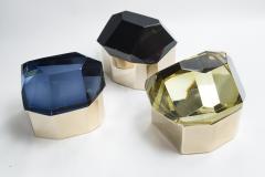 Large Italian Polished Diamond Faceted Box contemporary - 1184440