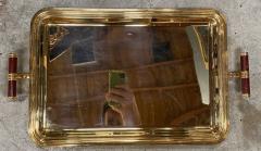 Large Italian Rectangular Tray Gold Plated 24k 1970s - 1582248