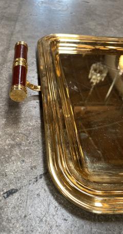 Large Italian Rectangular Tray Gold Plated 24k 1970s - 1582249