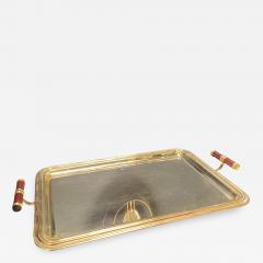 Large Italian Rectangular Tray Gold Plated 24k 1970s - 1582781