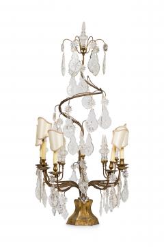 Large Italian Rococo Gilt Metal and Crystal Candelabra - 4651783