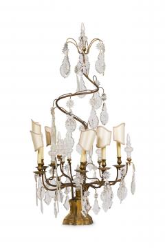 Large Italian Rococo Gilt Metal and Crystal Candelabra - 4651784