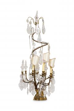 Large Italian Rococo Gilt Metal and Crystal Candelabra - 4651787