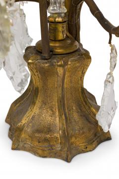 Large Italian Rococo Gilt Metal and Crystal Candelabra - 4651790