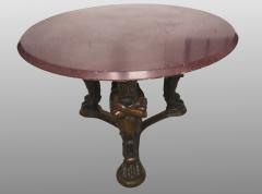 Large Italian bronze pedestal table tray painted in imitation of porphyry - 1523474