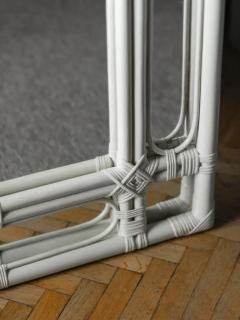 Large Ivory Lacquered Bamboo Mirror Molto Editions - 4126154
