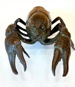 Large Japanese Cast Bronze Lobster Okimono Meiji Period - 4534246