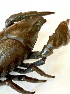 Large Japanese Cast Bronze Lobster Okimono Meiji Period - 4534250