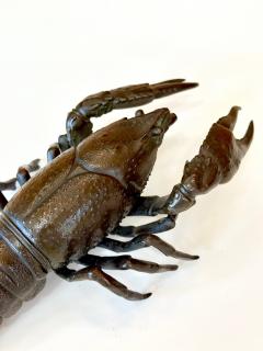 Large Japanese Cast Bronze Lobster Okimono Meiji Period - 4534255