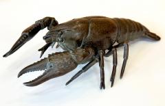 Large Japanese Cast Bronze Lobster Okimono Meiji Period - 4534256