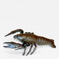 Large Japanese Cast Bronze Lobster Okimono Meiji Period - 4534386
