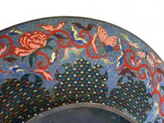Large Japanese Dragon Design Cloisonne Enamel Plate - 4123771