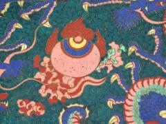 Large Japanese Dragon Design Cloisonne Enamel Plate - 4123772