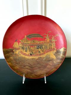 Large Japanese Lacquer Plate with Elaborate Maki e Design by Kajikawa - 1826411