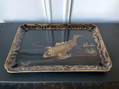 Large Japanese Lacquer Tray with Maki e Carp Design Meiji Period - 1980849