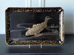 Large Japanese Lacquer Tray with Maki e Carp Design Meiji Period - 1980864