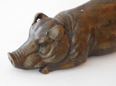 Large Japanese Meiji Period Cast Bronze Recumbent Pig - 1931495