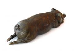 Large Japanese Meiji Period Cast Bronze Recumbent Pig - 1931499