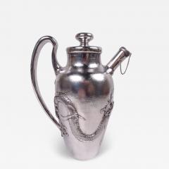 Large Japanese Meiji Silver Cocktail Shaker Dragon Cocktail Shaker - 3985681