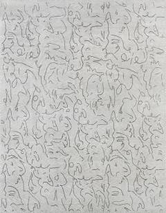 Large Jean Cocteau Design Wool Silk Rug - 3587194