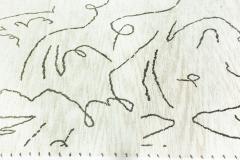 Large Jean Cocteau Design Wool Silk Rug - 3587195