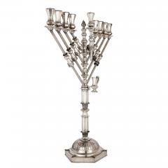 Large Judaica Hanukkah Menorah in sterling silver - 3732197