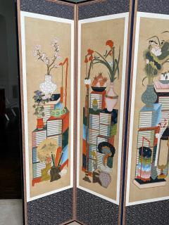 Large Korean Folding Chaekgeori Books and Scholars Possessions Floor Screen - 2547360