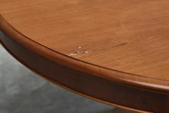 Large Late 19th Century Pedestal Center Table in Wood and Patinated Brass - 4394535