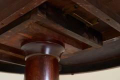 Large Late 19th Century Pedestal Center Table in Wood and Patinated Brass - 4394536