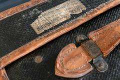 Large Leather Hessian Travel Trunk - 1968646