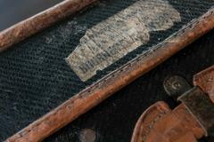 Large Leather Hessian Travel Trunk - 1968648