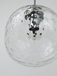 Large Limburg Bubble Glass Chrome Globe Pendant Lamp Germany 1970s - 4055332