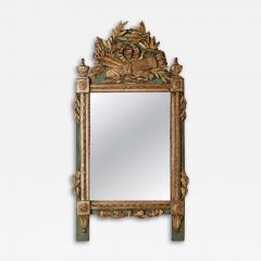 Large Louis XVI Giltwood Mirror with Laurel and Torch Crest 18th Century - 4791737