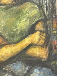 Large Luis Alvarez Mid century Portrait Oil Painting Newly Framed - 4480880