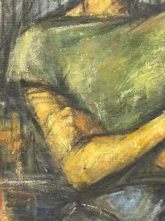 Large Luis Alvarez Mid century Portrait Oil Painting Newly Framed - 4480882