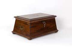 Large Mahogany Box With Moulded Top Canted Side English Circa 1880  - 2911221