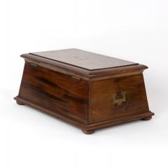 Large Mahogany Box With Moulded Top Canted Side English Circa 1880  - 2911224