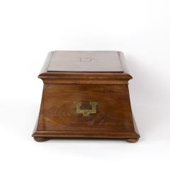 Large Mahogany Box With Moulded Top Canted Side English Circa 1880  - 2911225