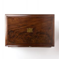 Large Mahogany Box With Moulded Top Canted Side English Circa 1880  - 2911228