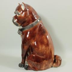 Large Majolica Pug Figure - 2062984