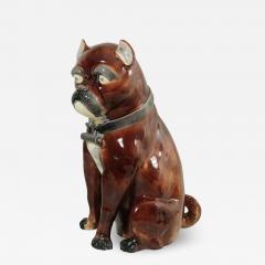 Large Majolica Pug Figure - 2064770