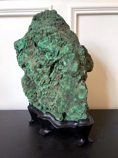 Large Malachite Scholar Stone on Display Stand - 2779186